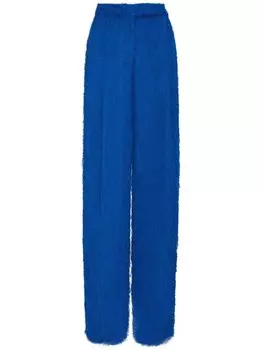 Oscar de la Renta шелковые брюки с бахромой, синий