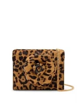 Oscar de la Renta сумка на плечо с аппликацией, коричневый