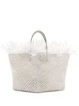 Oscar de la Renta сумка-тоут в технике кроше, белый