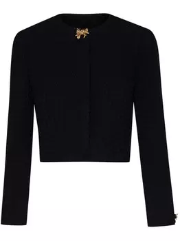 Oscar de la Renta твидовый жакет с бантами, черный