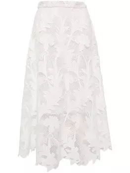 Oscar de la Renta юбка Gardenia с кружевом, белый