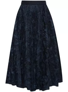 Oscar de la Renta юбка миди с кружевом, синий
