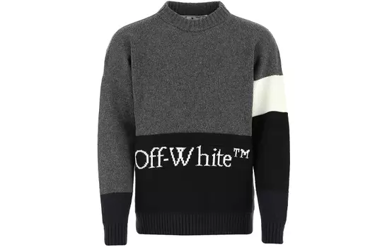 Осень/Зима20 Свитер мужской темно-серый Off-White, темно-серый