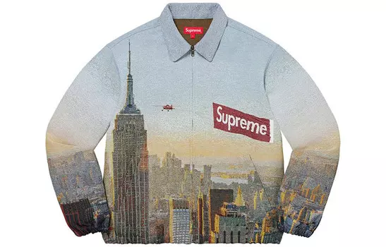 Осень/Зима 2020 Куртка унисекс светло-голубая Supreme, светло-голубой
