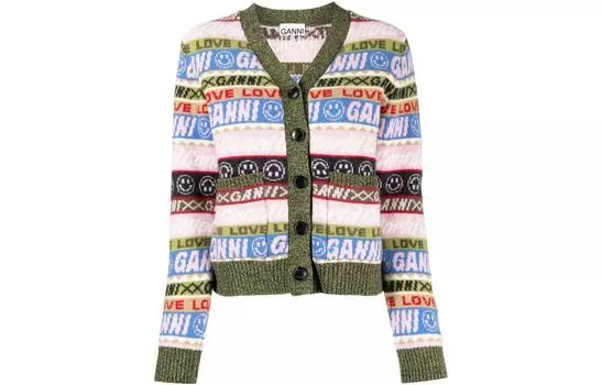 Осень-зима 22 Джемпер женский разноцветный GANNI, мультиколор