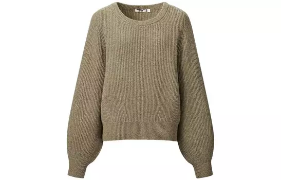Осень-зима 23 U Series свитер женский хаки Uniqlo
