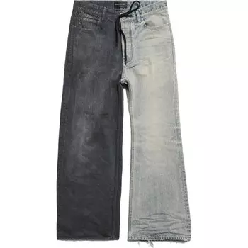 Осень-зима 24 Fifty-Fifty с асимметричной длиной штанины и завязкой на талии Balenciaga, синий