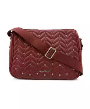 Осенне Зимняя сумка через плечо с аппликацией Laura Biagiotti, красный