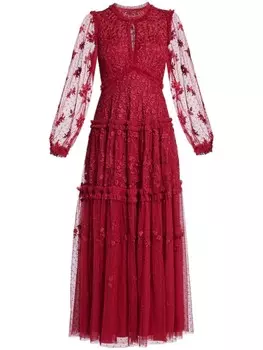 Осеннее платье Needle & Thread, красный