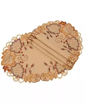 Осенние салфетки Harvest Verdure с вышивкой ришелье — набор из 4 шт Manor Luxe, бежевый