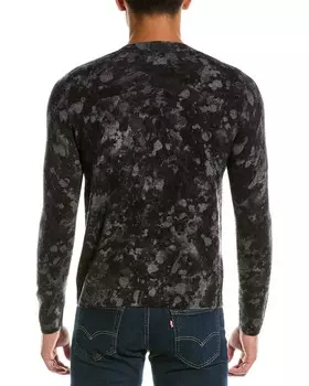 Осенний свитер с круглым вырезом из шерсти и смеси кашемира с принтом брызг кашемира Autumn Cashmere, серый