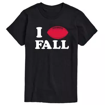Осенняя футболка Big & Tall I Love Football Licensed Character, черный