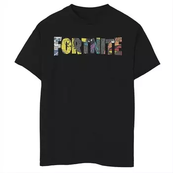 Осенняя футболка Fortnite с графическим рисунком для мальчиков 8–20 лет Licensed Character, черный