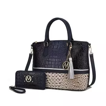 Осенняя сумка-тоут и кошелек из крокодиловой кожи MKF Collection от Mia k MKF Collection, черный