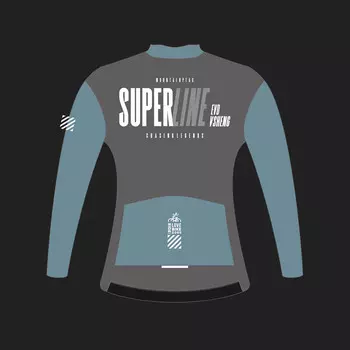 Велосипедное джерси Mountainpeak с длинными рукавами на молнии утепленное S-3XL, серо-голубой