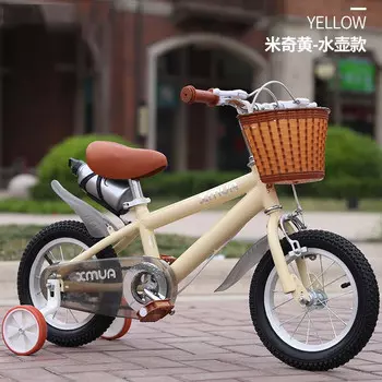 Ослепительный британский детский велосипед для мальчиков и девочек, 18-дюймовая ретро-коляска, спортивная спортивная желтая Микки + чайник XUANJING