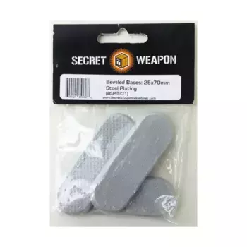 Основание со скошенной кромкой 25x70 — стальное покрытие, Miniature Bases - Steel Plating