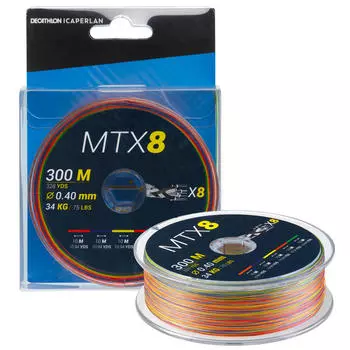 Основная леска плетеная MTX8 Multicolor 300 м 0,40 мм CAPERLAN