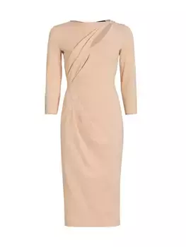 Основное асимметричное платье с каплевидным вырезом Giorgio Armani, цвет quarzo rosa