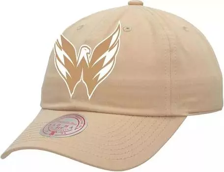 Основной логотип Mitchell & Ness Washington Capitals Хаки Кепка Dad Hat