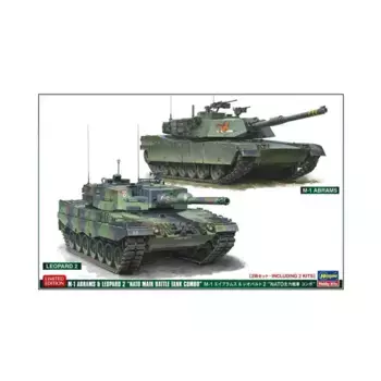 Основные боевые танки НАТО M1 Abrams и Leopard 2 (ограниченная серия), WWII Tank Miniatures (1:72) (Hasegawa)