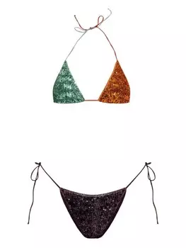 Osree бикини с треугольными чашечками, украшенное пайетками, зеленый