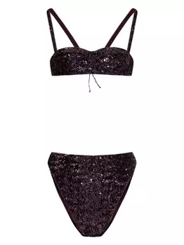 Osree бикини с высокой талией, украшенное пайетками, фиолетовый
