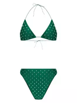 Osree бикини с высокой талией, украшенное стразами, зеленый