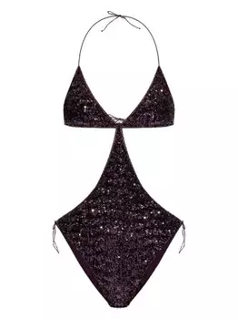 Osree купальник с треугольными чашками, украшенный пайетками, фиолетовый
