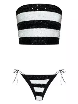 Osree полосатый купальник, украшенный пайетками, черный