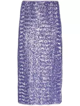 Osree юбка миди с разрезом, фиолетовый