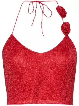 Osree укороченный топ Red Roses с люрексом, красный