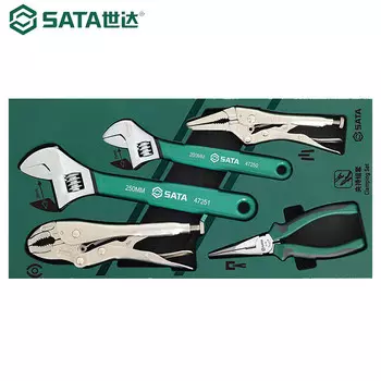 Острогубцы SATA, разводной ключ, мощные плоскогубцы, набор из четырех предметов, зажимной набор 09909A