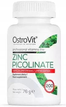 OstroVit, Пиколинат цинка, цинк для ногтей, 200 таб.