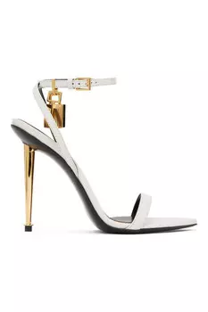 Острые босоножки с открытым носом Tom Ford, цвет chalk