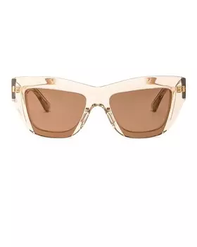 Острые квадратные солнцезащитные очки Bottega Veneta, цвет Shiny Transparent Nude