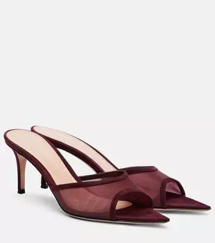 Острые замшевые и органзовые мюли Pointy 70 Gianvito Rossi, Royale+Royale