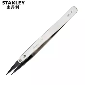 Острый антистатический пинцет Stanley, утолщенный пинцет из нержавеющей стали длиной 130 мм, тонкий проволочный зажим 94-521-23