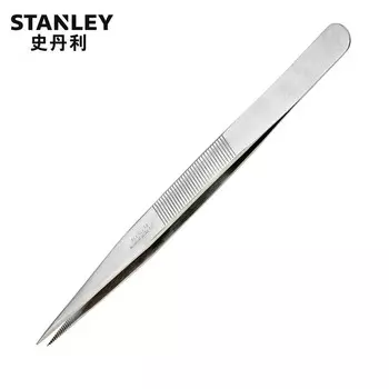 Острый нескользящий длинный пинцет Stanley, утолщенный пинцет из нержавеющей стали длиной 175 мм, тонкий проволочный зажим 94-518-23
