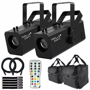 Освещение Chauvet Chauvet DJ Gobo Zoom 2 High-Powered LED Gobo Lighting Projectors Pair Package