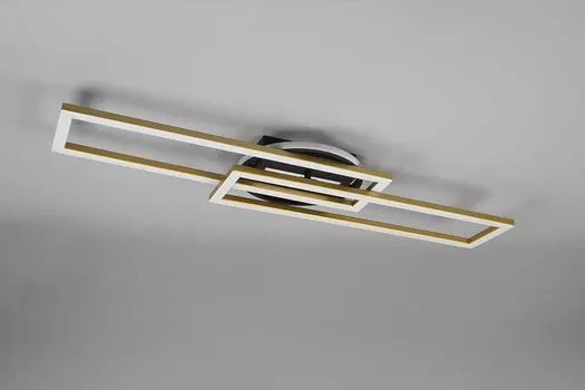 Освещение Потолочный светильник Alister, со светодиодной лампой 30Вт, матовая латунь, металл, пульт дистанционного управления, встроенный диммер, 90x80x24 см lightling, золото