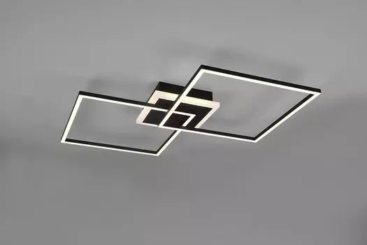 Освещение Потолочный светильник Arian, со светодиодной лампочкой 29Вт, черный матовый, металл, пульт дистанционного управления, встроенный диммер, 61x61x8 см lightling