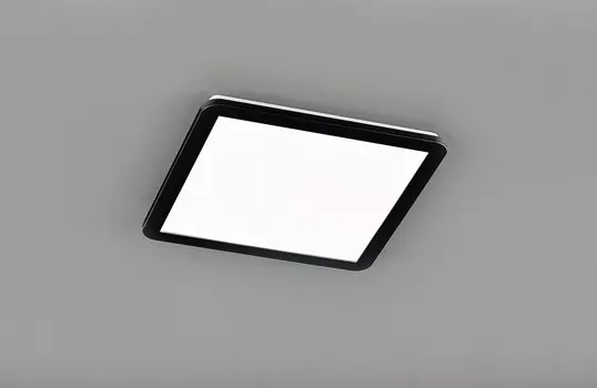 Освещение Потолочный светильник Camilla светодиодный, квадрат 40 см, высота: 3 см, плафон пластик черный, стекло акрил белое, диммер lightling