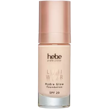 Осветляющая тональная основа для лица с spf20 0,5n фарфор, 32 мл Hebe Professional Lumi wear hydra glow foundation, цвет 0.5n porcelain