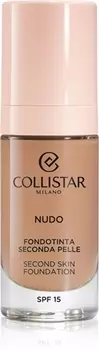 Осветляющая увлажняющая основа с разглаживающим эффектом Collistar NUDO Second Skin Foundation SPF 15, 5N Ambra 30 ml