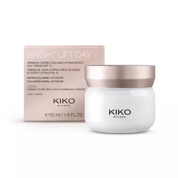 Осветляющий дневной крем лифтинг с морским коллагеном spf 15 Kiko Milano New Bright Lift, 50 мл