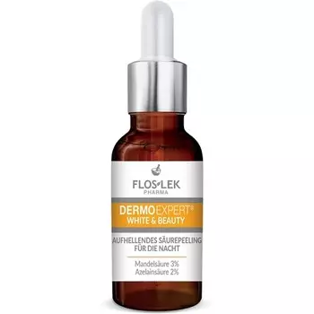 Осветляющий ночной кислотный пилинг, 30 мл — успокаивает покраснения и защищает кожу — для всех типов кожи с изменениями цвета — сделано в ЕС, Floslek