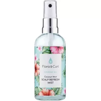 Освежающий спрей для кожи головы «Кокос и мята», 100 мл, успокаивающий растительный экстракт, охлаждающий и облегчающий кожу головы, Flora & Curl