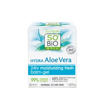 Освежающий-увлажняющий гель-бальзам для лица 24ч, 50 мл So'Bio Etic Aloe vera