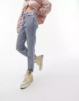 Отбеленные джинсы Topshop Original Mom - MBLUE